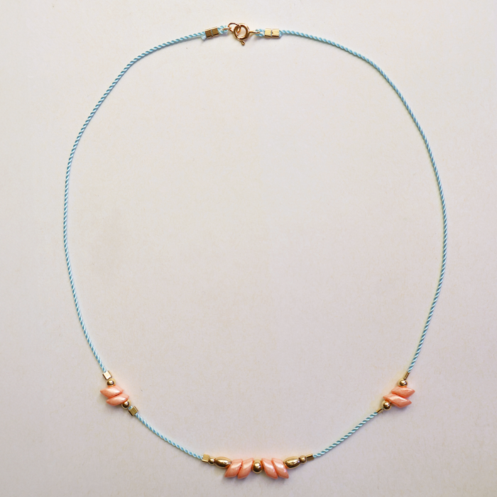 Fiorella Peach Cord Necklace