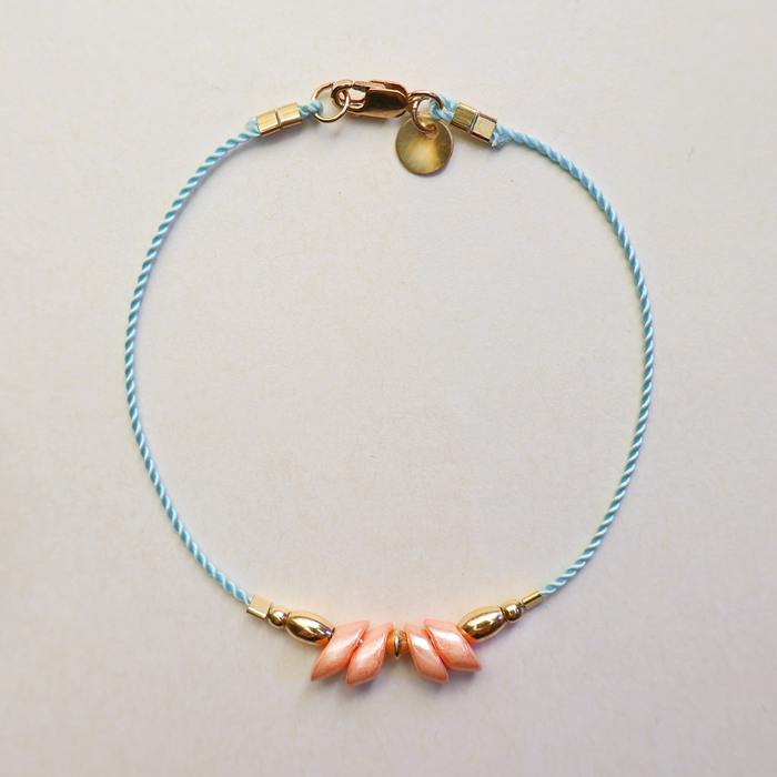 Fiorella Peach Cord Bracelet