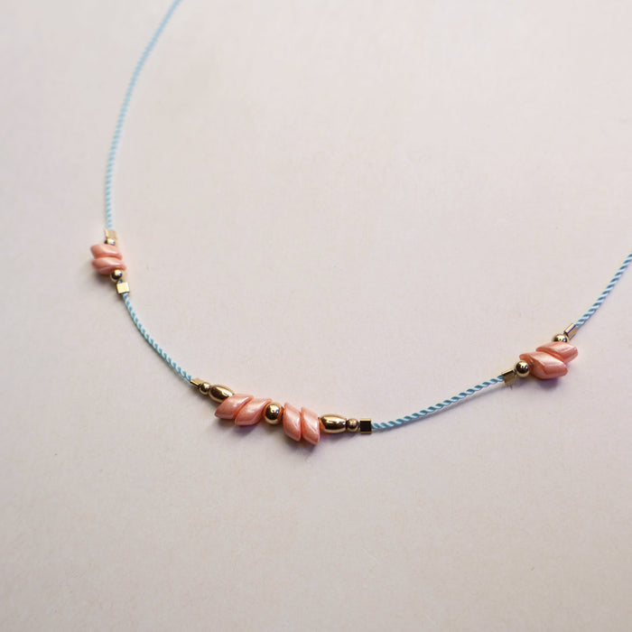 Fiorella Peach Cord Necklace