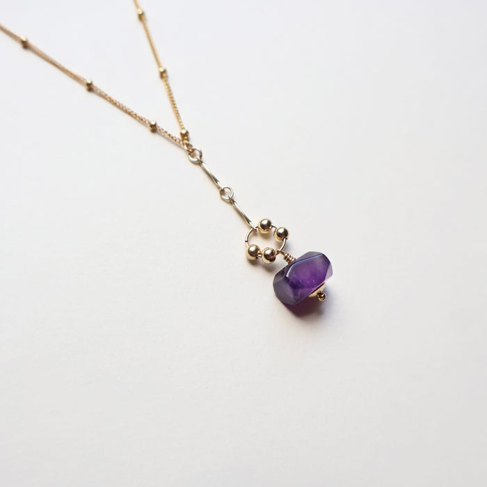 Amethyst Halo Necklace