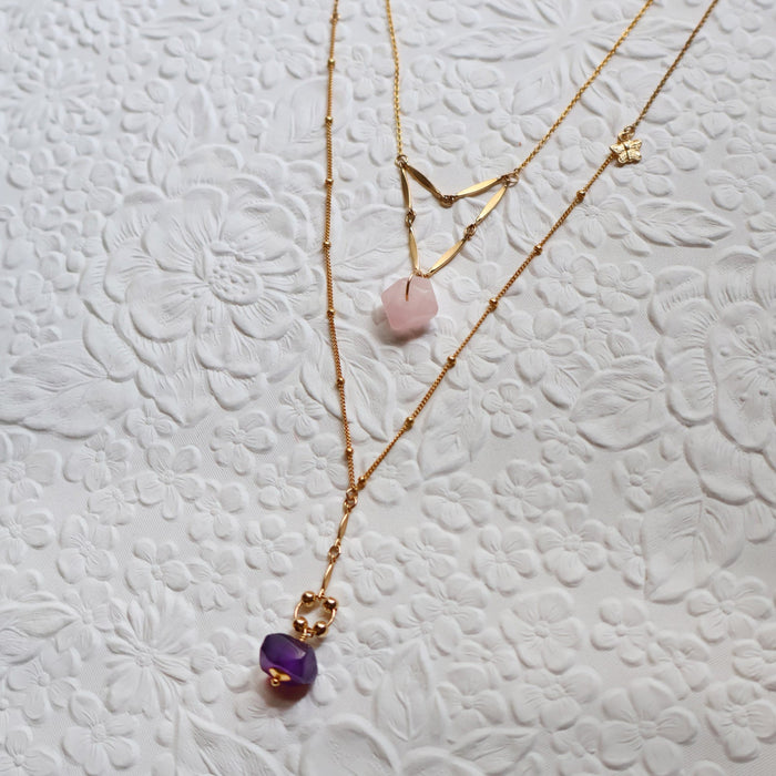 Amethyst Halo Necklace