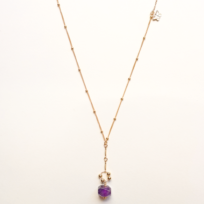 Amethyst Halo Necklace